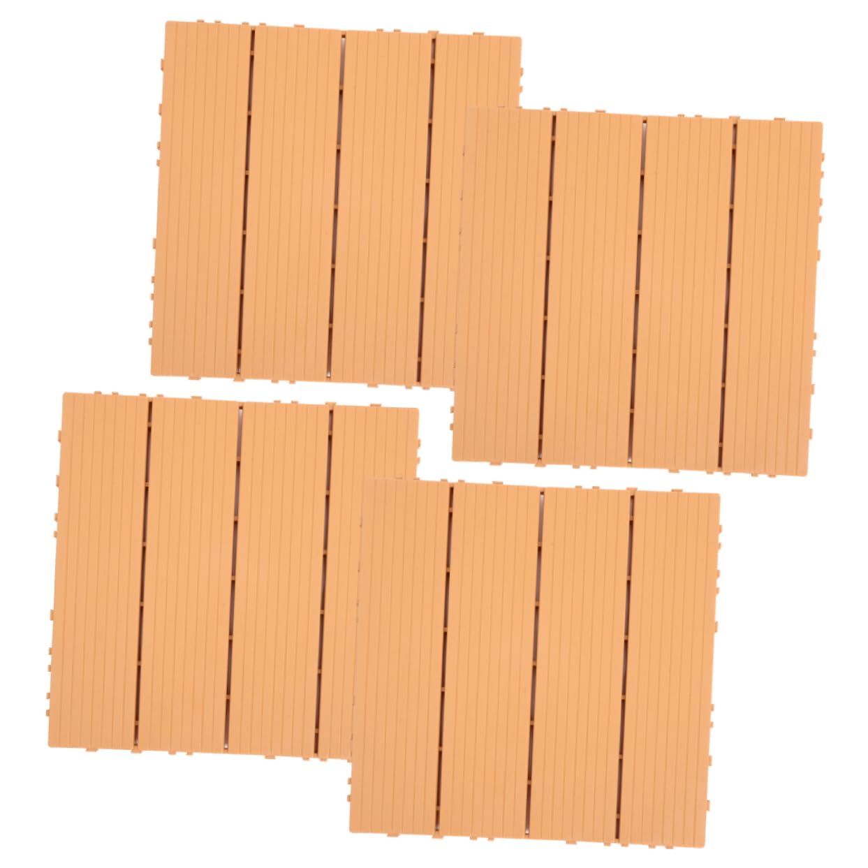 Dalles de terrasse emboîtables UKCOCO x4 pour balcon imitation bois