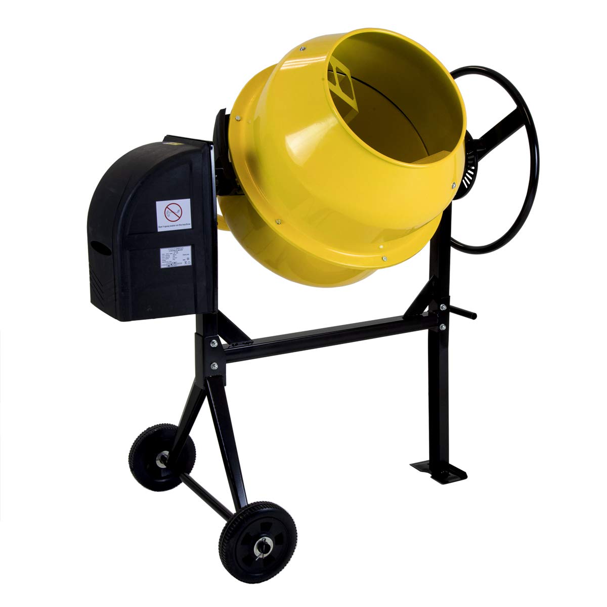 Charles Bentley Yellow 125L 230V 550W Portable Cement Concrete Mixer With Wheels