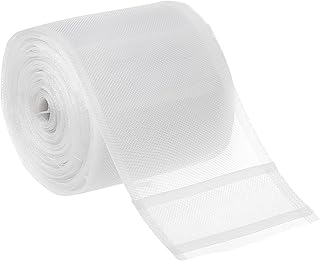BENECREAT 10.9 Yards Translucent Pleated Curtain Tape, Nylon Folding Tape, White Flat, for Hooks Used to Make Home Decor Items