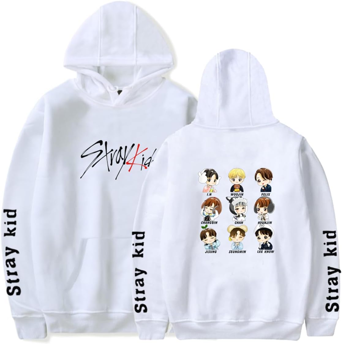 Xkpopfans Kpop Strayk Hoodie Felix Jisung Woojin Bangchan Sweater Jacket for Women Men