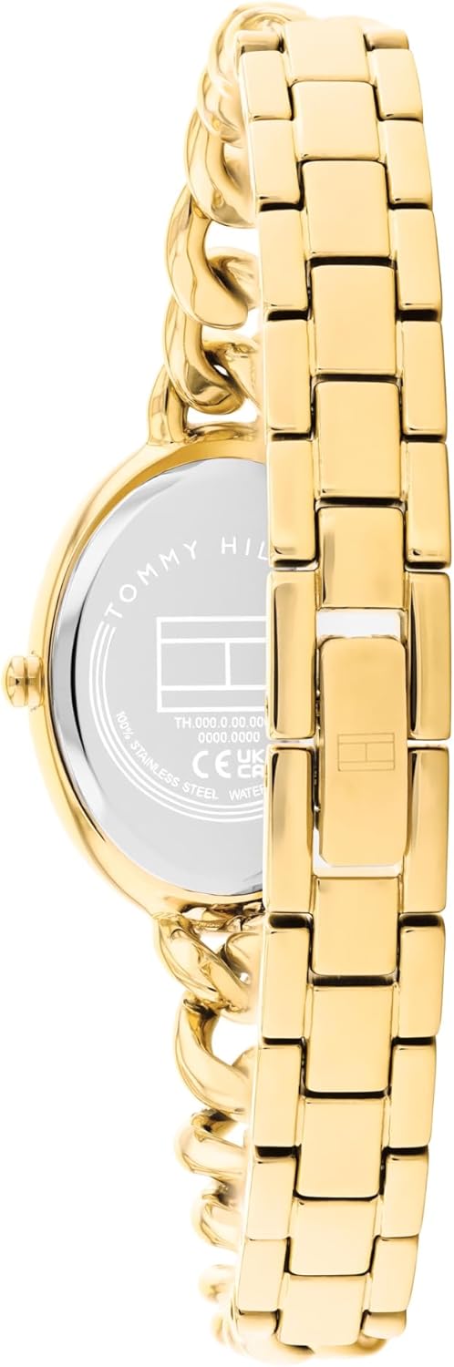 Tommy Hilfiger Women’s Quartz Watch – Petite Oval Case and Chain Bracelet - Water Resistant up to 30m – Chic, Sophisticated Timepiece - Gift for Her 21.5mm