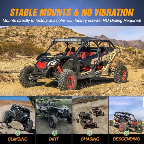 Image of Nilight Light Bar Mounting Brackets for 42-45 Inch LED Bars UTV Roof Upper Windshield Compatible with Can-am Maverick X3 MAX All Models 2017 2018 2019 2020 2021 2022 2023 2024