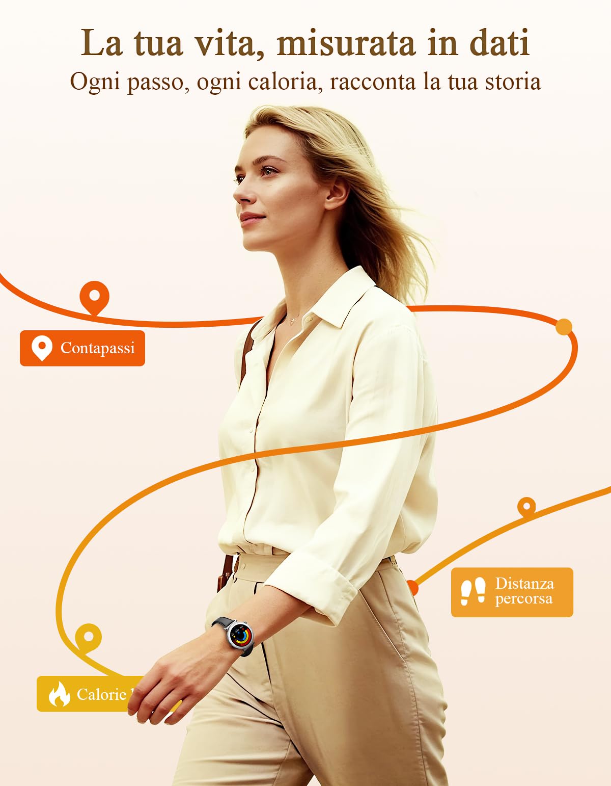 Smartwatch Donna - Elegante in Piccolo con Display AMOLED 1,19" Cinturino in Pelle Sottile, Orologio Fitness con Contapassi, Cardiofrequenzimetro/SpO2/Sonno per iOS/Android, Argento/Nero