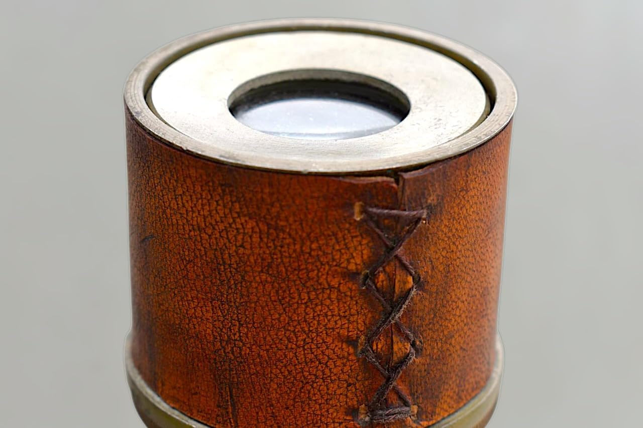 Globle Antique Craft Vintage Brass Binocular Telescope with Wooden Tripod Stand – Handcrafted Antique Spyglass for Decor and Outdoor Viewing | Nautical Maritime Binoculars for Home & Study