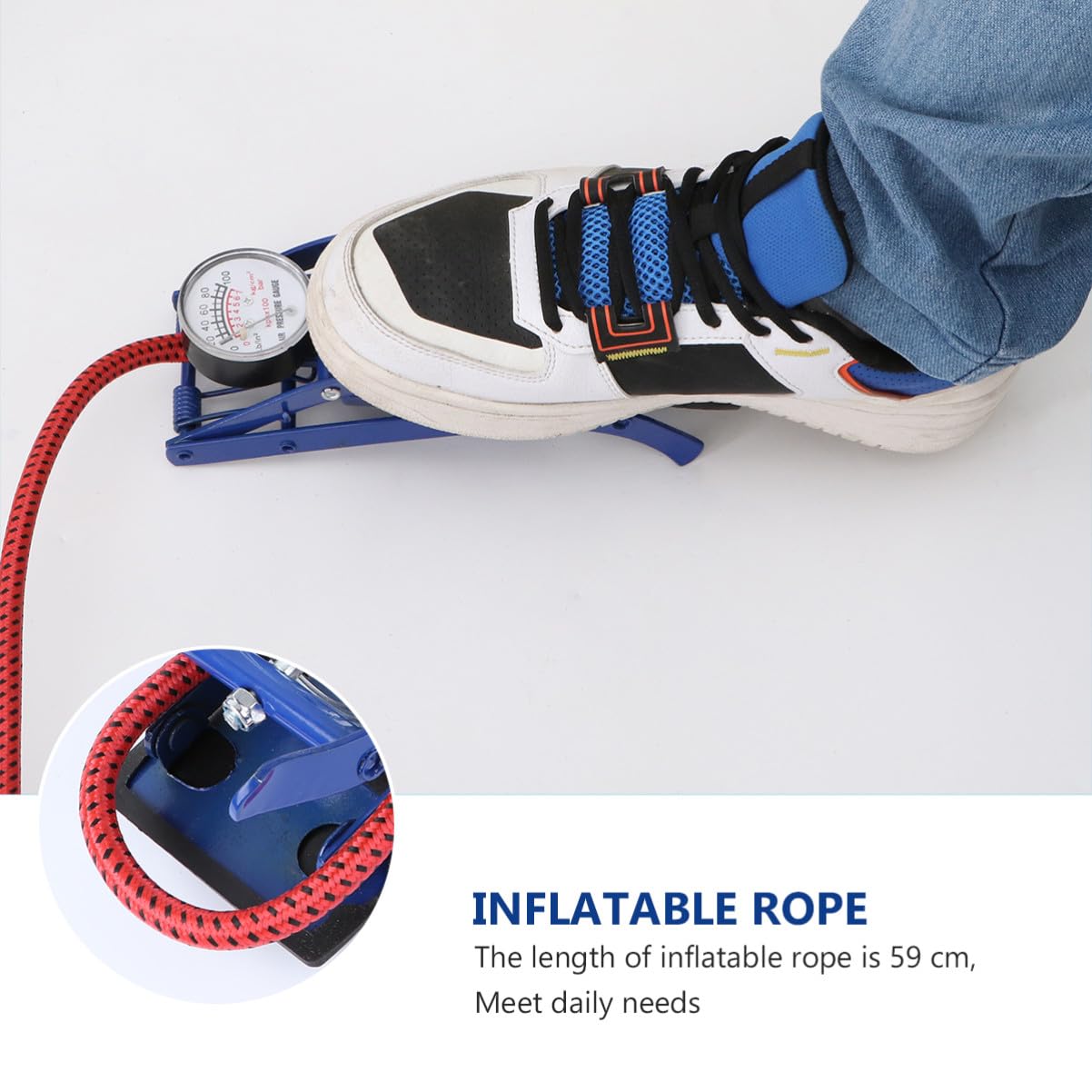 1pezzi Pompa Pneumatica Portatile Per Pneumatici Pompa Piede Alta Pressione Con Manometro Per Auto Biciclette e Leggera e Facile Da Trasportare