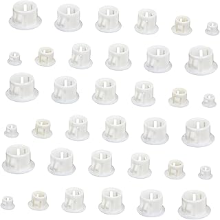 120pcs Dust Plug Chair Leg Caps Plugs for Holes Assorted Sizes Screw Hole Plugs License Plate Hole Plug Chair End Caps Pool Fence Hole Covers Plastic Piggy Bank Furniture White