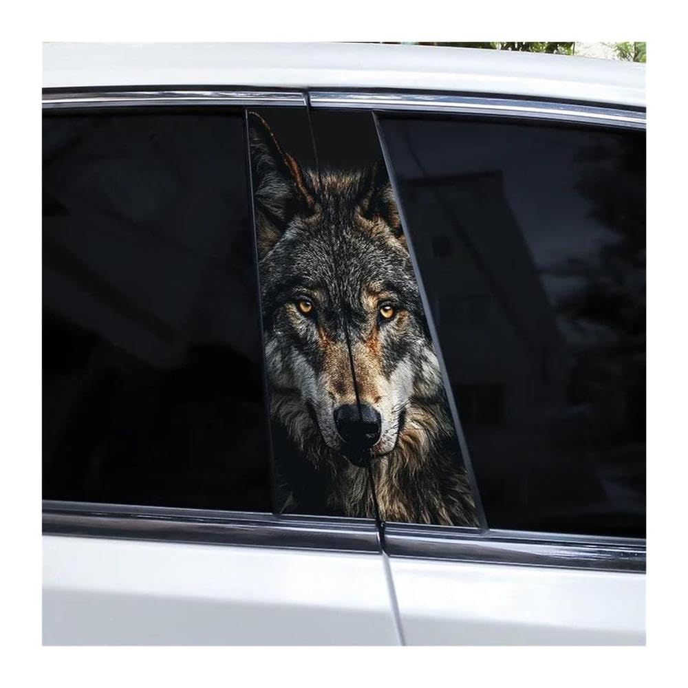 Body Parts 2pcs Wolf Eyes Animal Car B-Pillar Waterproof Sticker Covering Scratched(O)