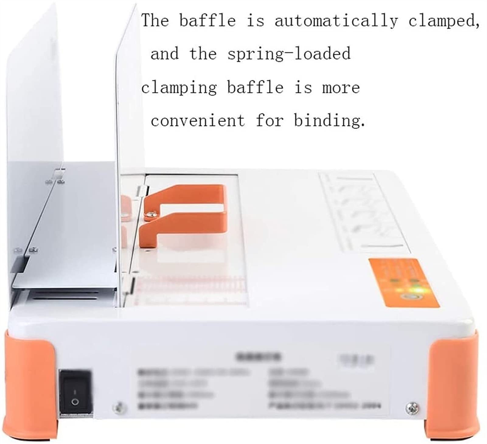 Accessori per Ufficio, rilegatrice per carichi Pesanti Rilegatrice Automatica in plastica Hot Melt Certificato finanziario Wireless Rilegatrice per Carta A4 50 mm (Color : Orange+w