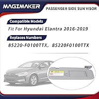 Vista 2 de Parasol lateral del pasajero compatible con Hyundai Elantra AD 2016 2017 2018 2019 Reemplazar 85220-F0100TTX delantera derecha Parasol