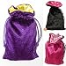 Satin and Velvet Tarot Bag Trio Bundle: Black/pink and Wine/rose and Purple/yellow (5 X 8)