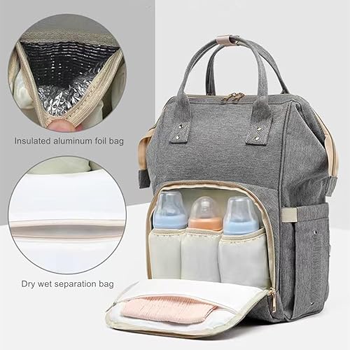 Miniatura 3 de Mochila de pañales para bebé, bolsas de pañales multifunción para bebés, mochila de viaje para papá y mamá, bolsa de pañales para bebés niños y