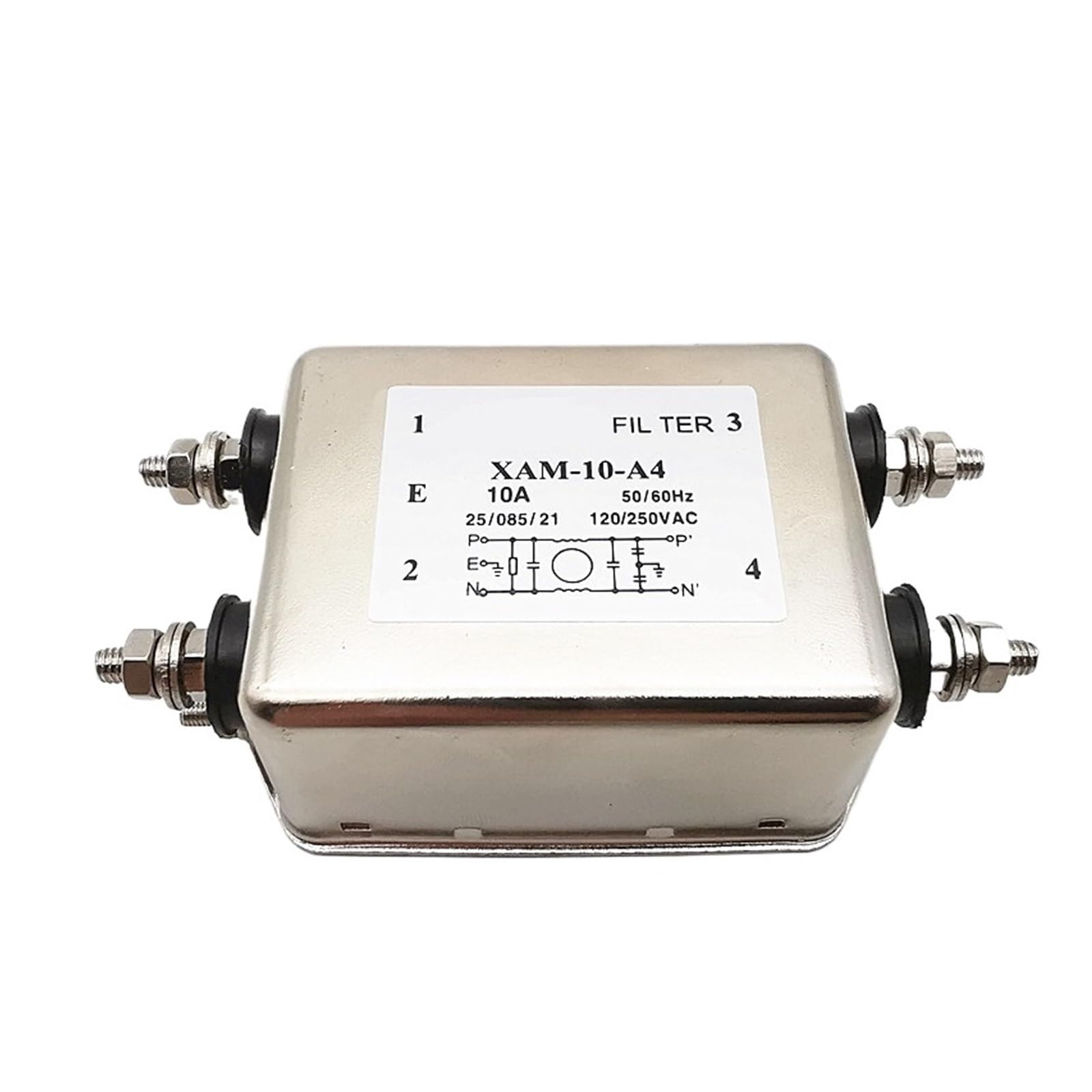 Filtro de Potencia Monofásico XBM-20-A4 antiinterferencias CC/CA 20A