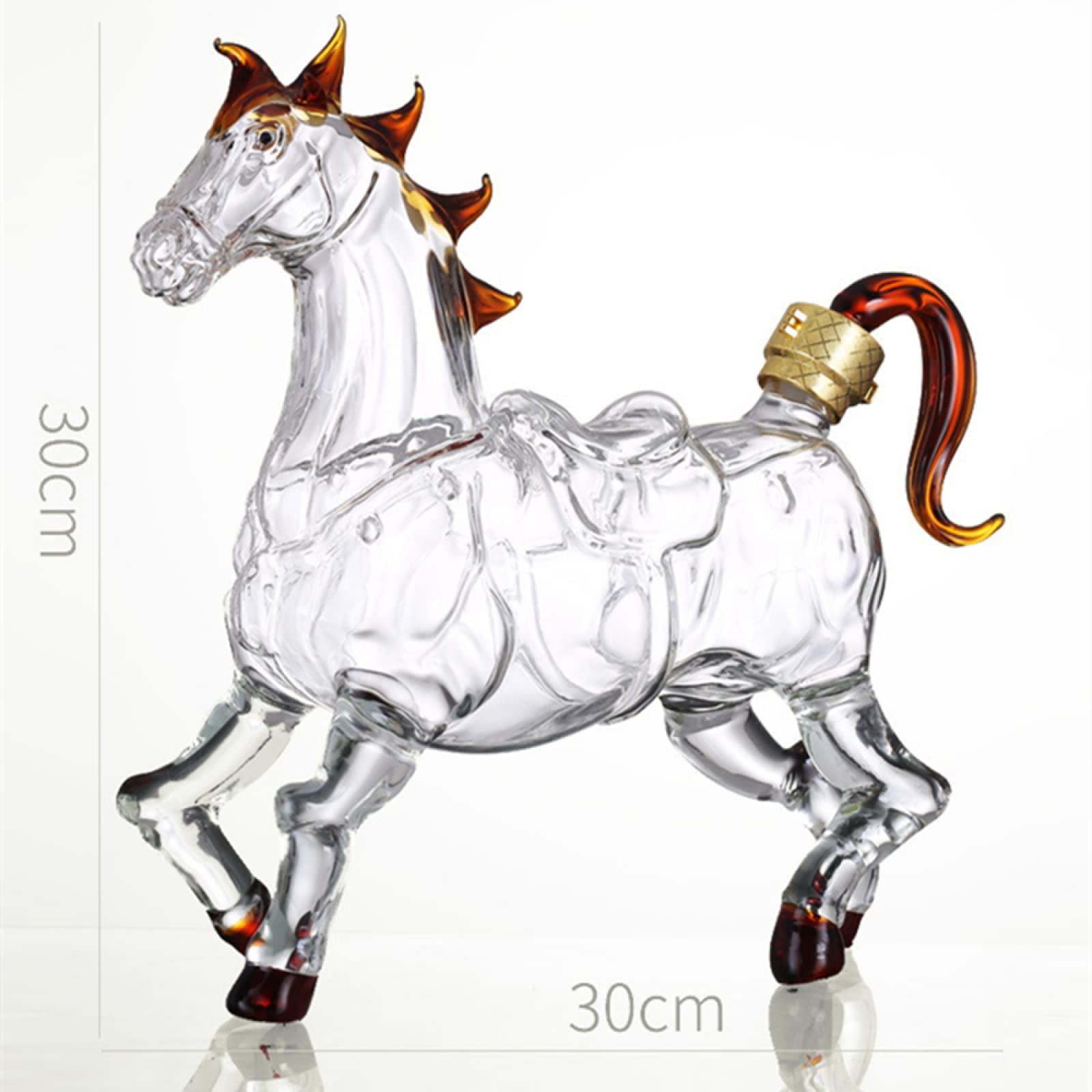 Decantador de whisky-decantador de vidrio soplado a mano-decantador de animales-decantador de animales de vidrio-decantador de alcohol-decantadores de animales para alcohol-1000ml/35oz,Warhorse