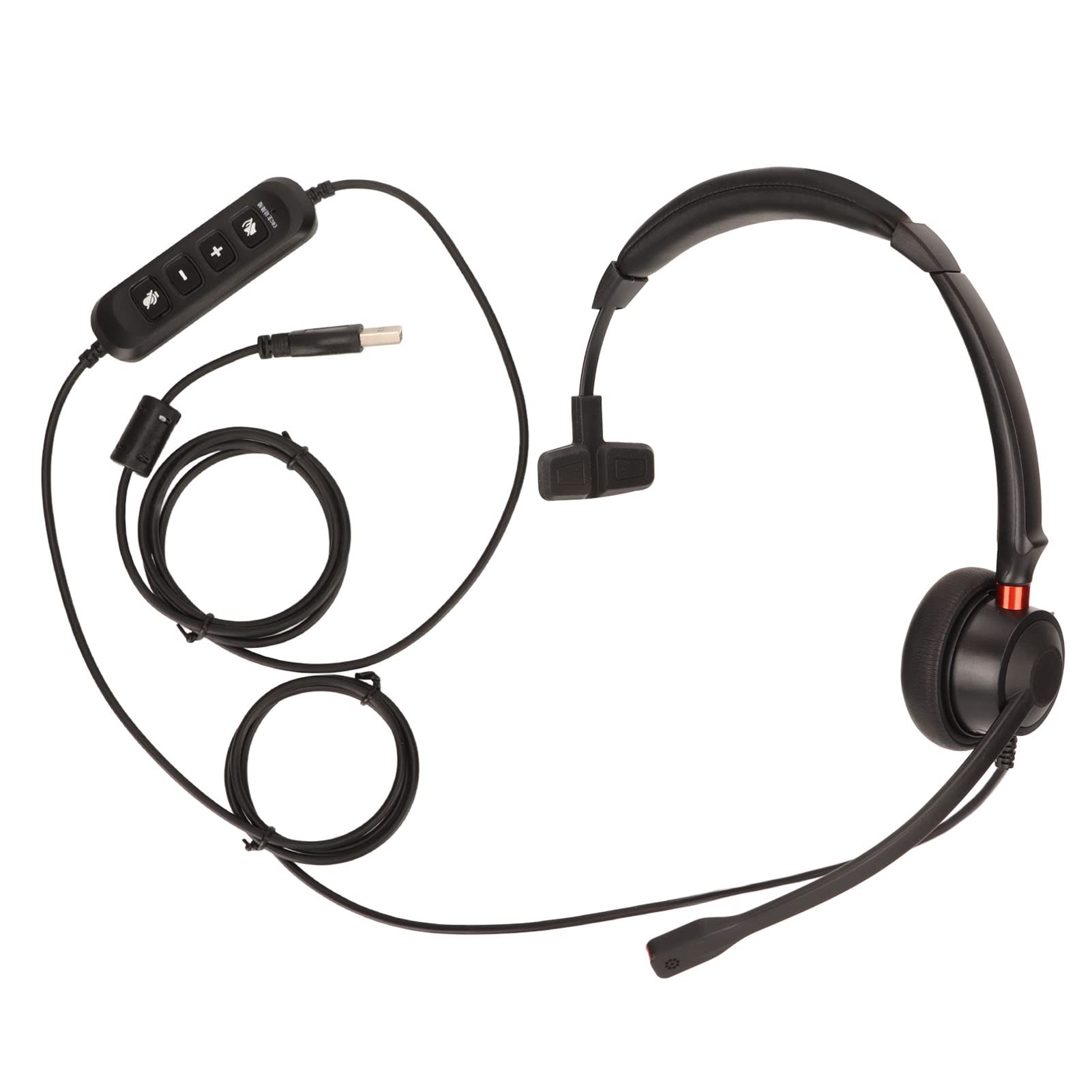 USB Single Headset with Microphone, Call Center Headset, Customer Service Headset for Computer, Laptop, PC, Office-image-21