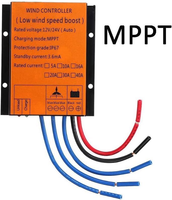 2000W-8000W Wind Turbine MPPT Charge Controller, 12V 24V 48V Suitable for All Wind Turbines Three Phase