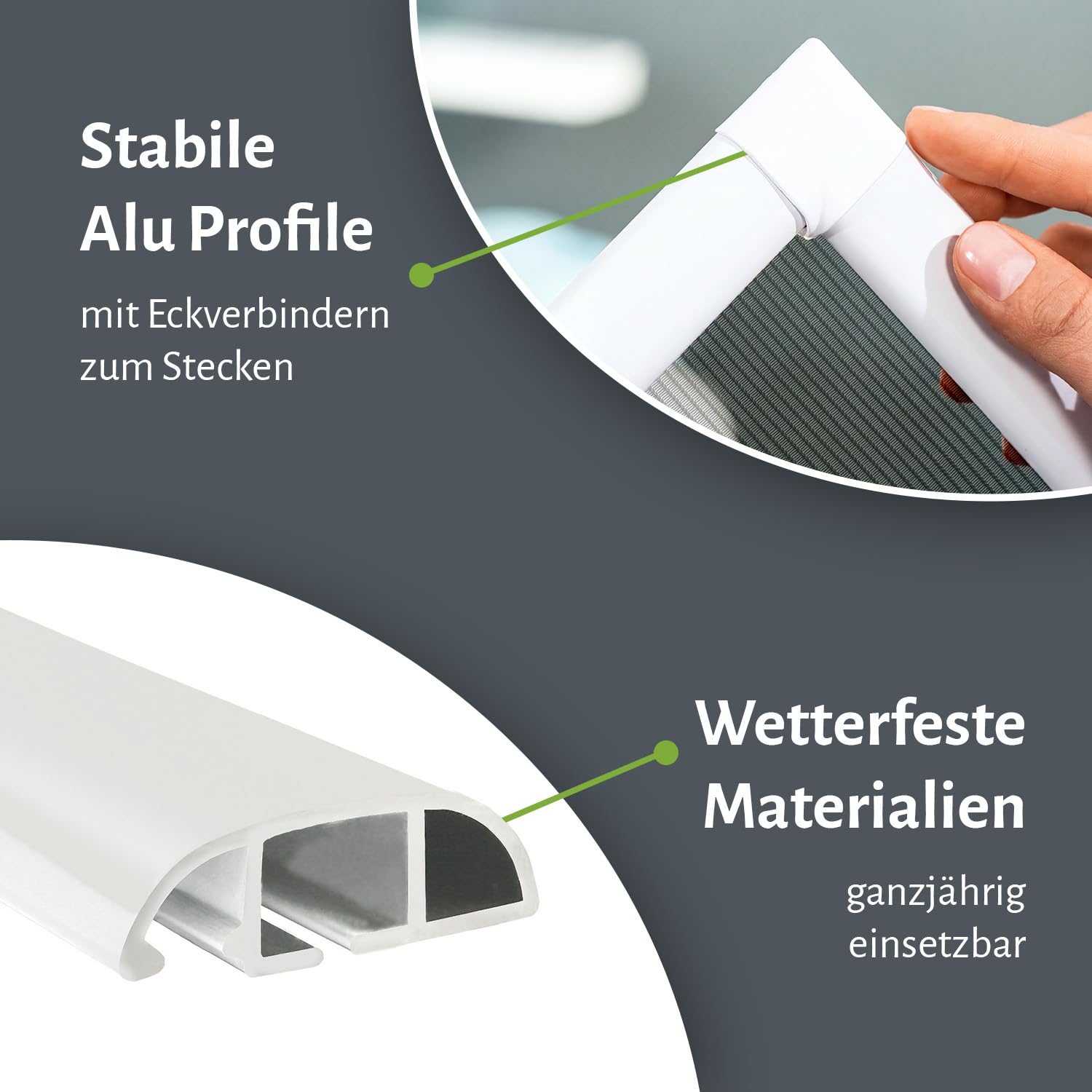 empasa Pollenschutz Fliegengitter Fenster Basic Alurahmen für Allergiker