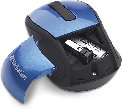 Miniatura 4 de Verbatim Mini ratón óptico inalámbrico de viaje de 24 G con nano receptor para Mac y PC color azul