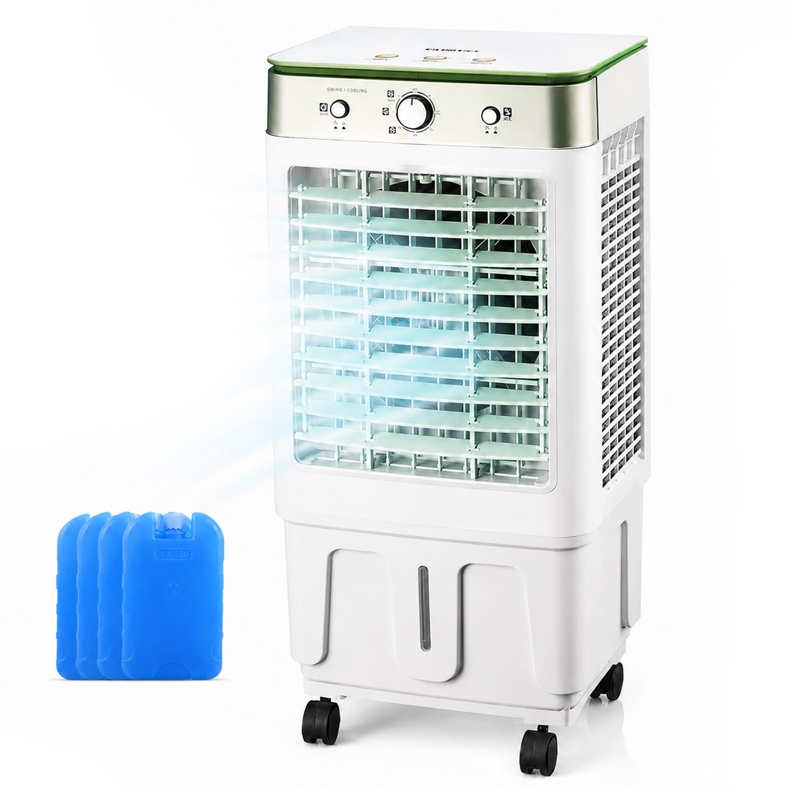 WPWSDWMX Portable Swamp Cooler, 30L Tank Evaporative Air Cooler with Mechanical Operation, for 15-35㎡ Home Garage Use