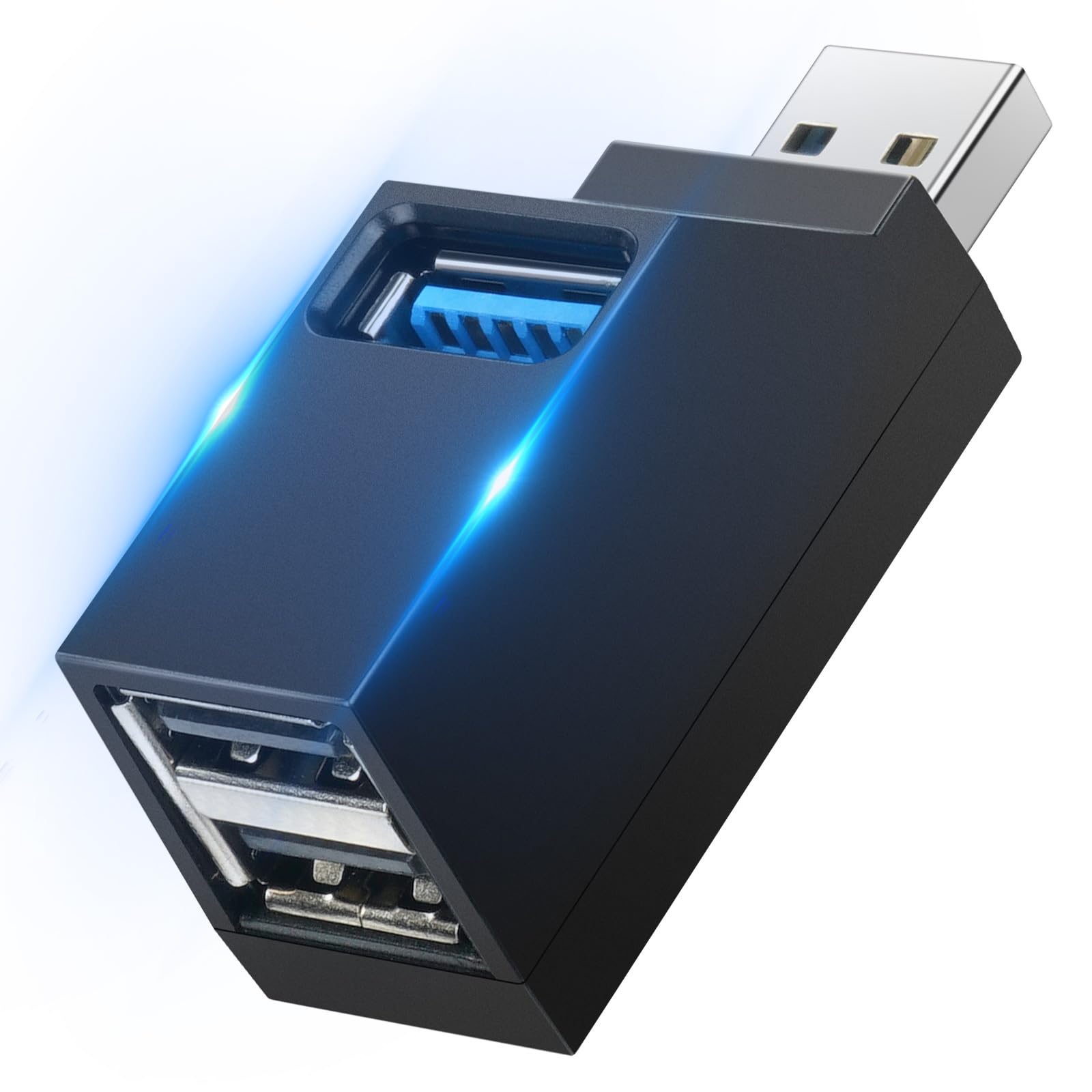 AXFEE 1 x USB 3.0 Hub, 3-Port Splitter Hub (2 x USB 2.0 + USB 3.0) Speed USB Extension Adapter for Computer, Laptop, MacBook, USB Flash Drive, Printer, Keyboard, Mouse, Headphones