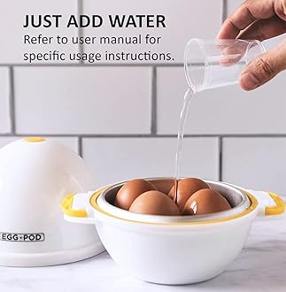Emson Eggpod by Egg Cooker Wireless Microwave Hardboiled Egg Maker, Cooker, Egg Boiler & Steamer, 4 Perfectly-Cooked Hard boiled Eggs in Under 9 minutes As Seen On TV