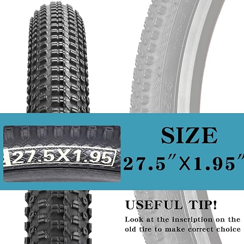 Miniatura 6 de SIMEIQI Paquete de 1 o 2 neumáticos de bicicleta de 24"26"27.5"x1.95" con capa antipinchazos de 0.118 in para neumáticos de bicicleta de montaña con