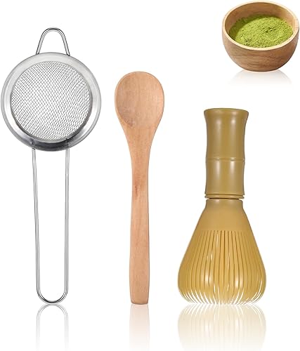 Juego de 3 batidores de resina de matcha fáciles de limpiar, herramientas de bambú para una agitación perfecta, adecuado para hacer matcha de grado