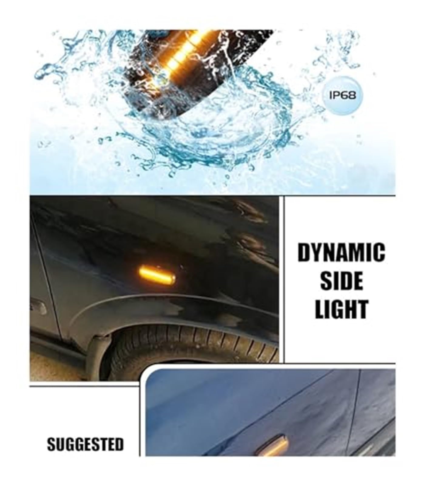 Dla opla, dla Zafiry A 1999-2005, dla Astra G 1998-2009 lampka kierunkowskazu LED światło obrysowe boczne wskaźnik 12V lampa panelowa wzmacniacz Światło kierunkowskazu samochodowego(BLACK Dyna