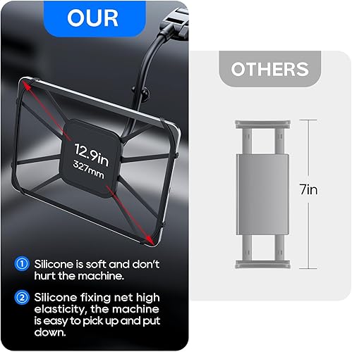 Miniatura 5 de Abemala Soporte para tablet de cuello de cisne para automóvil, soporte de ventosa de brazo largo de 15.17 pulgadas para parabrisas, almohadilla y