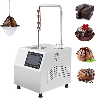 Commercial Chocolate Tempering Machine, 5L/7LStrawberry Chocolate Coating Machine, with Auto Dispenser & Vibrating Table, Stainless Steel Melter for Fountain, Strawberry Coating