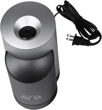 School Smart Vertical Electric Pencil Sharpener, For Classroom, Home, and Office Use, Black and Grey