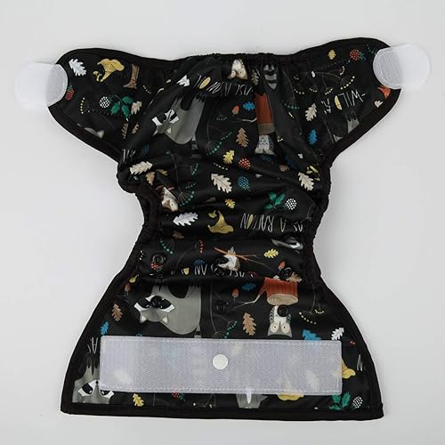 Miniatura 3 de Pañal de tela para bebé, con gancho y bucle, doble refuerzo para niños (búhos de mapache)