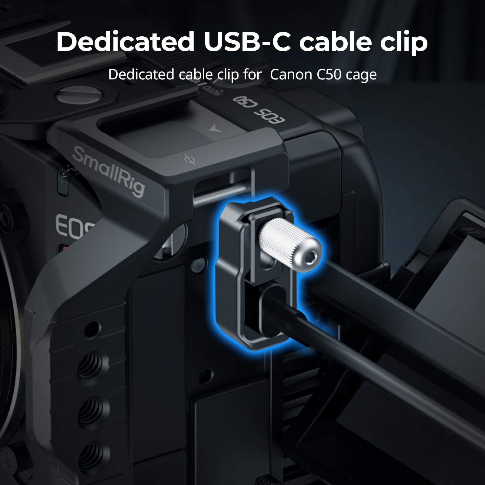 SMALLRIG Zacisk kabla USB-C do zestawu klatek do Canon C50 5656, 5657, 5658, 5809, konstrukcja umożliwiająca szybkie odpięcie, zapewniająca stabilną transmisję sygnału - 5660