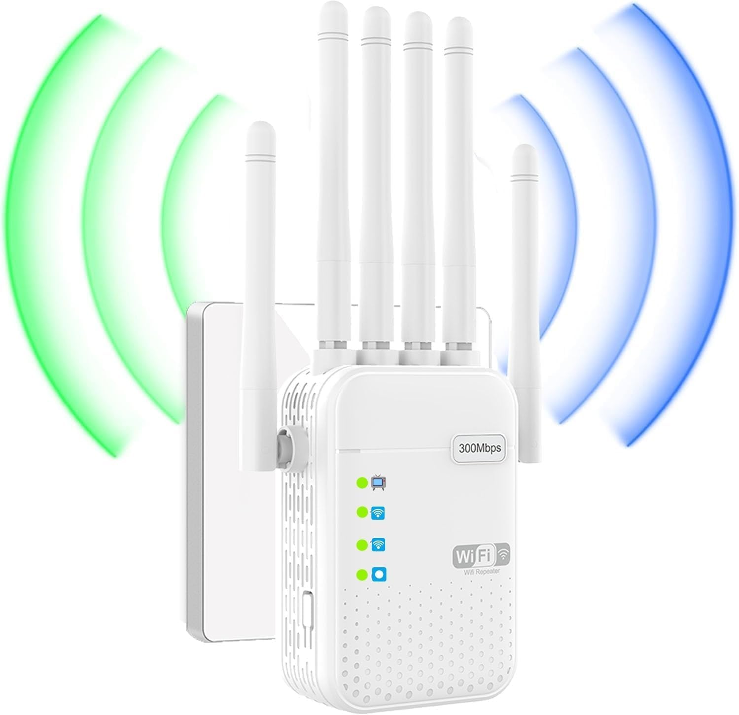 Repetidor WiFi, 1200Mbps Amplificador señal WiFi,6 Antenas, 2 Puertos LAN, repetidor WiFi/Extensor WiFi, Ap Modo,Cobertura Total de 360°Cobertura de hasta 11000 pies Cuadrados, para hogar y Oficina