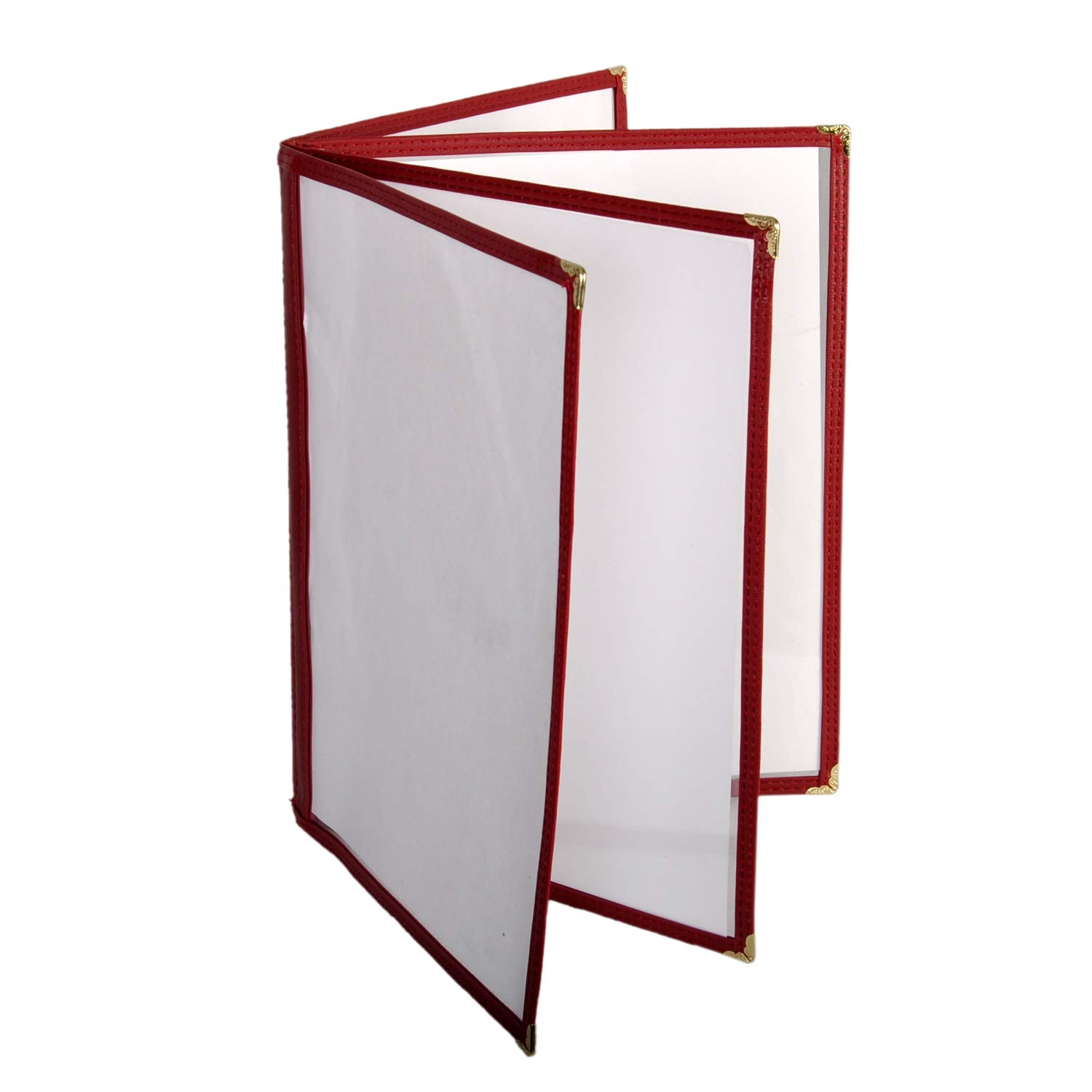 Thunder Group PLMENU-L4MA Menu Cover, 8-1/2" x 11", 4-Page Book fold, Flexible, Plastic Laminate, Maroon, Pack of 10