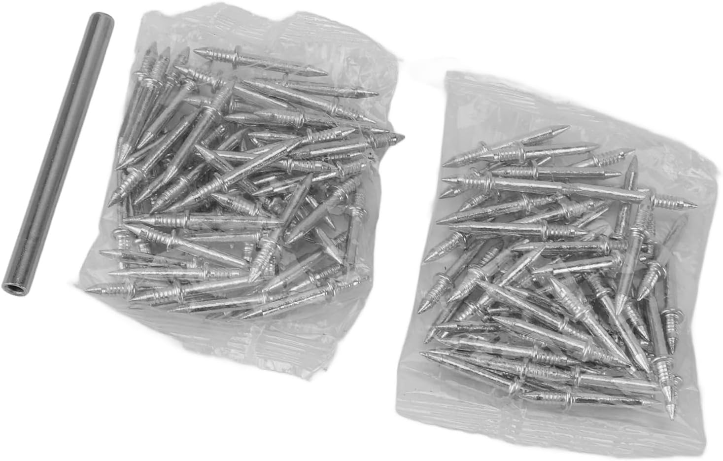 Double Head Skirting Thread Seamless Nail, Double Headed Nails Secure Fixation Metal Double Ended Baseboard Nails with Sleeve Tube 100pcs Double Sided Nails for Making Crafts