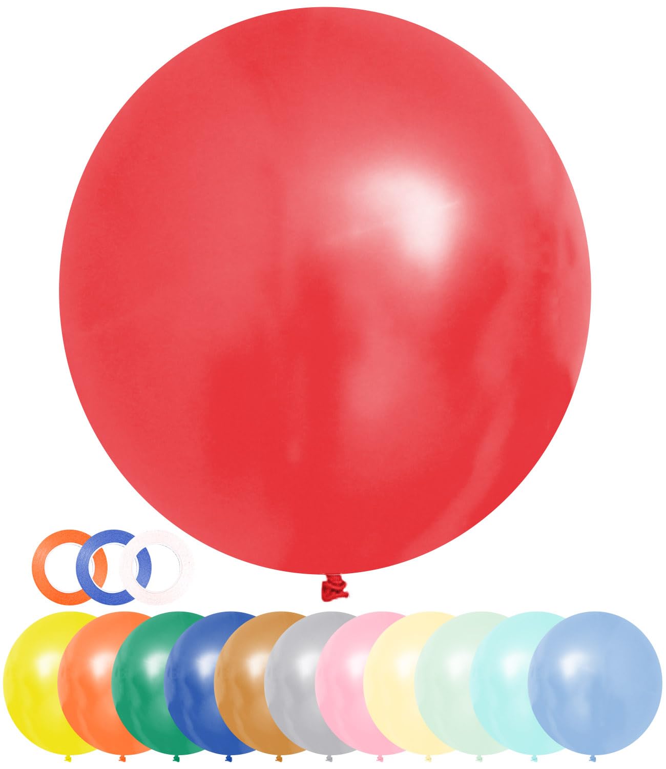 KOBOKO XXL Luftballons Rot & Blau - 6 Stück Spider Ballons 45cm Für Kinderpartys