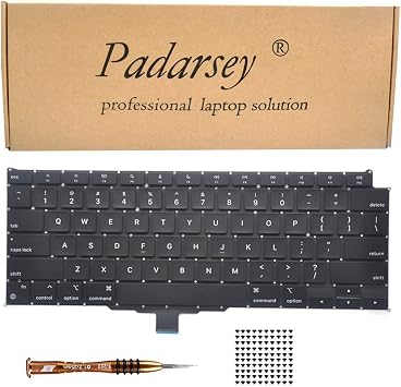 Replacement Keyboard Compatible with MacBook Air Retina 13" M1 A2337 Late 2020 Year US Layout+Keyboard Screws+Screwdriver