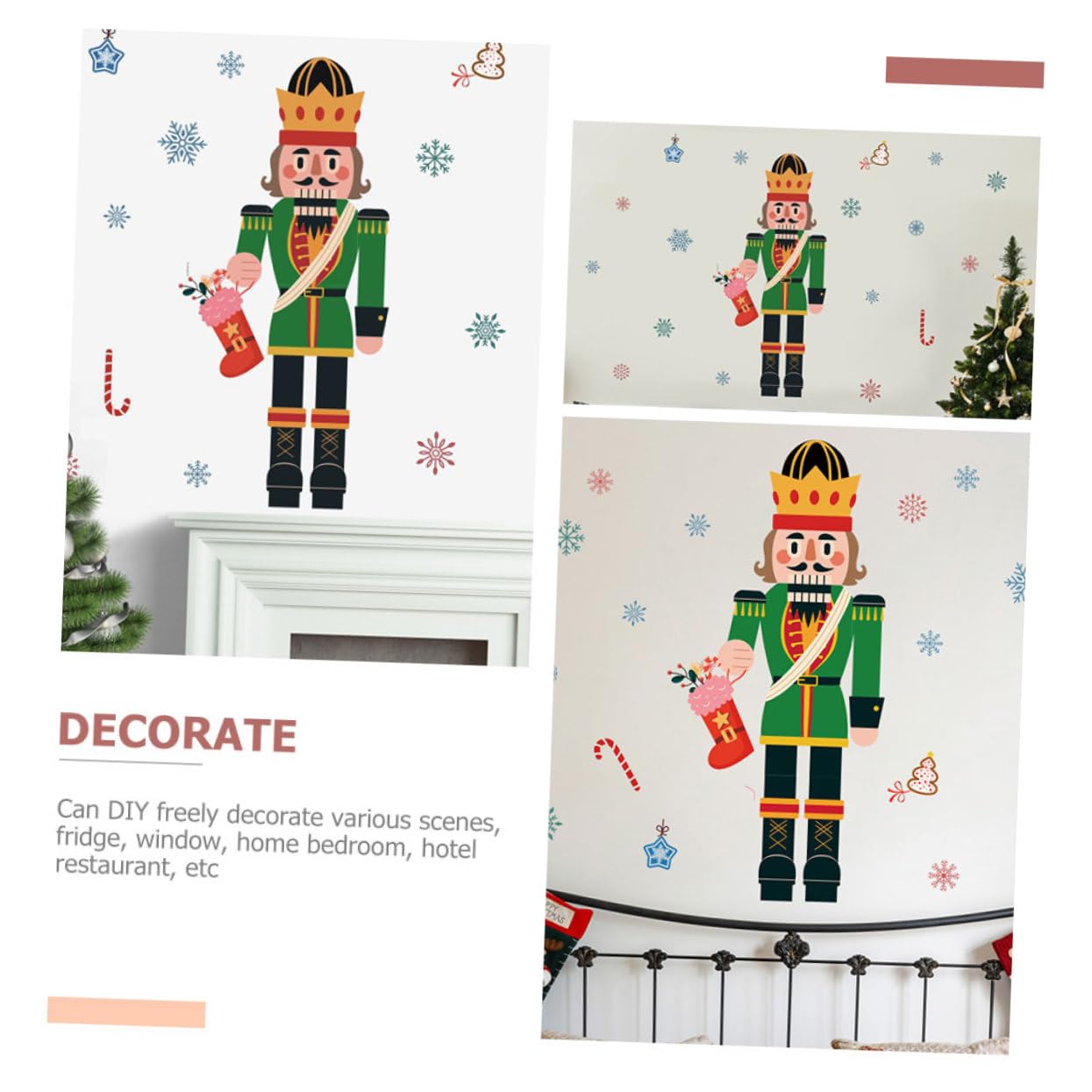 TOPBATHY 4 Blätter Weihnachtsfensteraufkleber Weihnachtliche Kühlschrankdekoration weihnachtsaufkleber kühlschrankaufkleber weihnachtliche fensterbilder weihnachtliche wandaufkleber