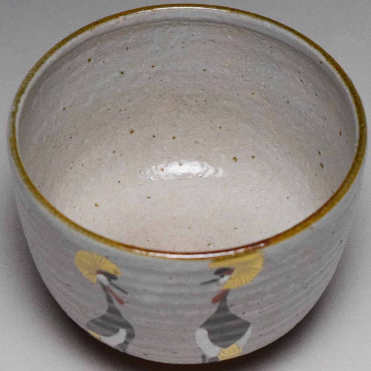 Amazon.co.jp: 平安橋本美峰色絵冠鶴茶碗共箱共布茶道具抹茶碗【d-004 