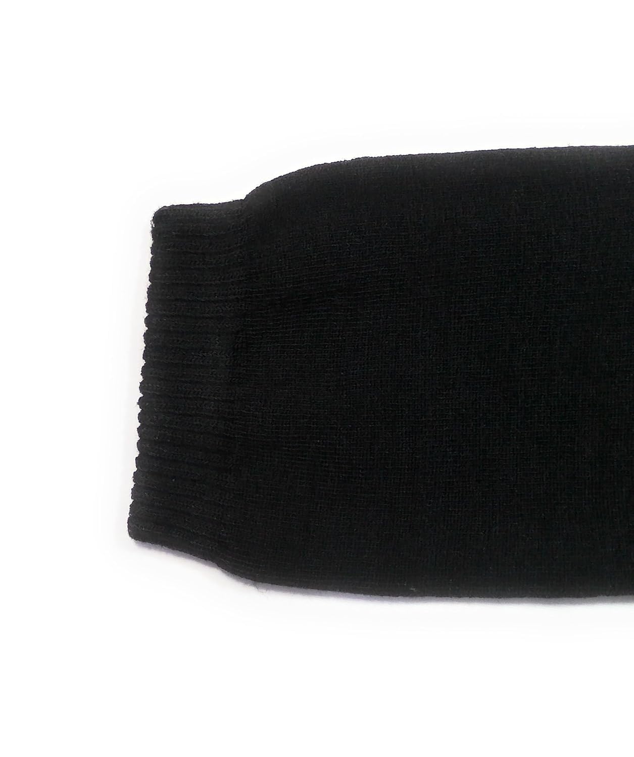 Navjai Woolen Thermal Warm Leg Warmers and Fingerless long Sock for Protective Knee Cap for Winter Wear Girls & Women Leg Warmer Knee High Footless Socks Pack of 1 Pair (Black, Free) 4