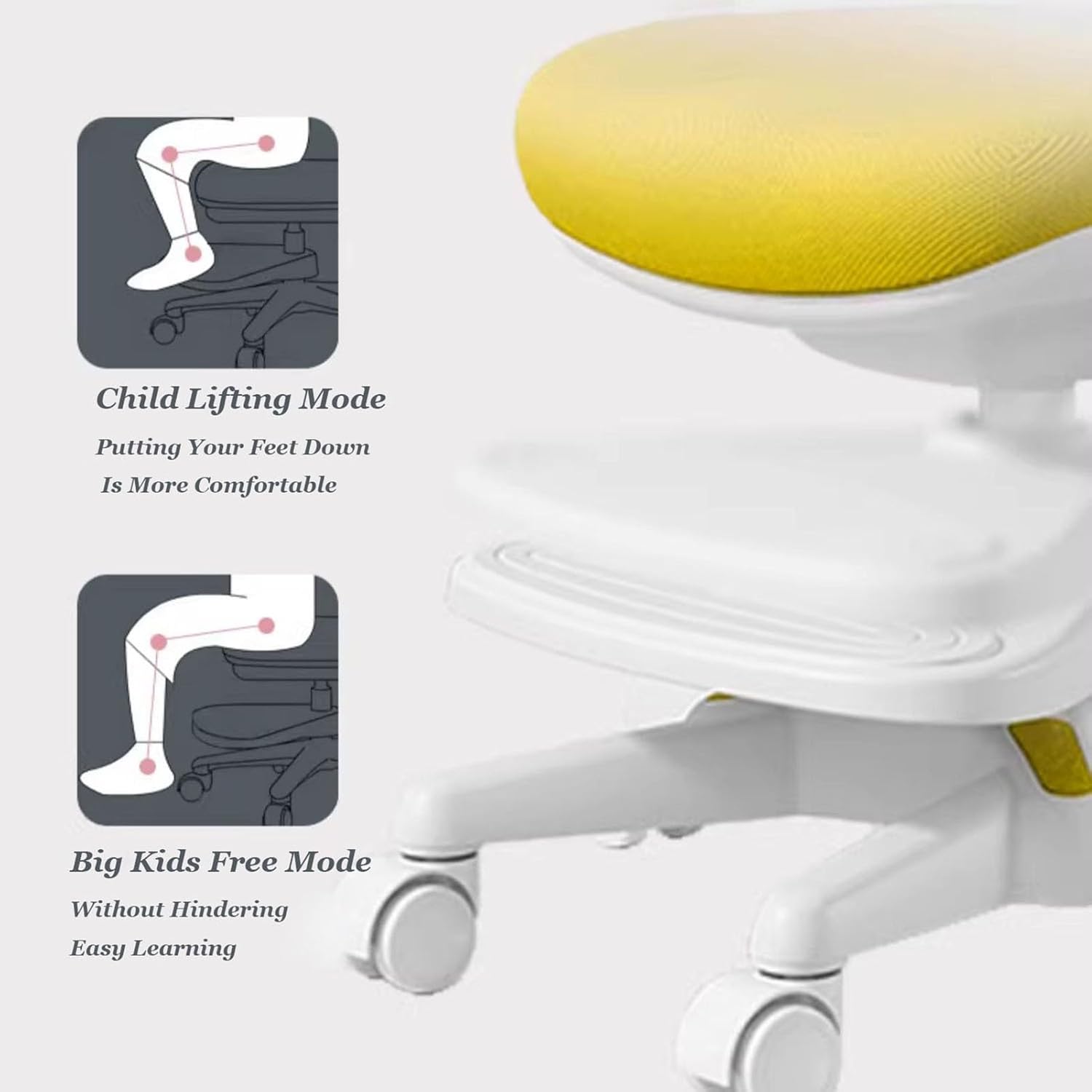 Kids Desk Chair, Height Adjustable Children Swivel Computer Chair with Y-Shaped Lumbar Support Auto Sit-Locking Wheels, for Growing Child's Body (Color : Green)