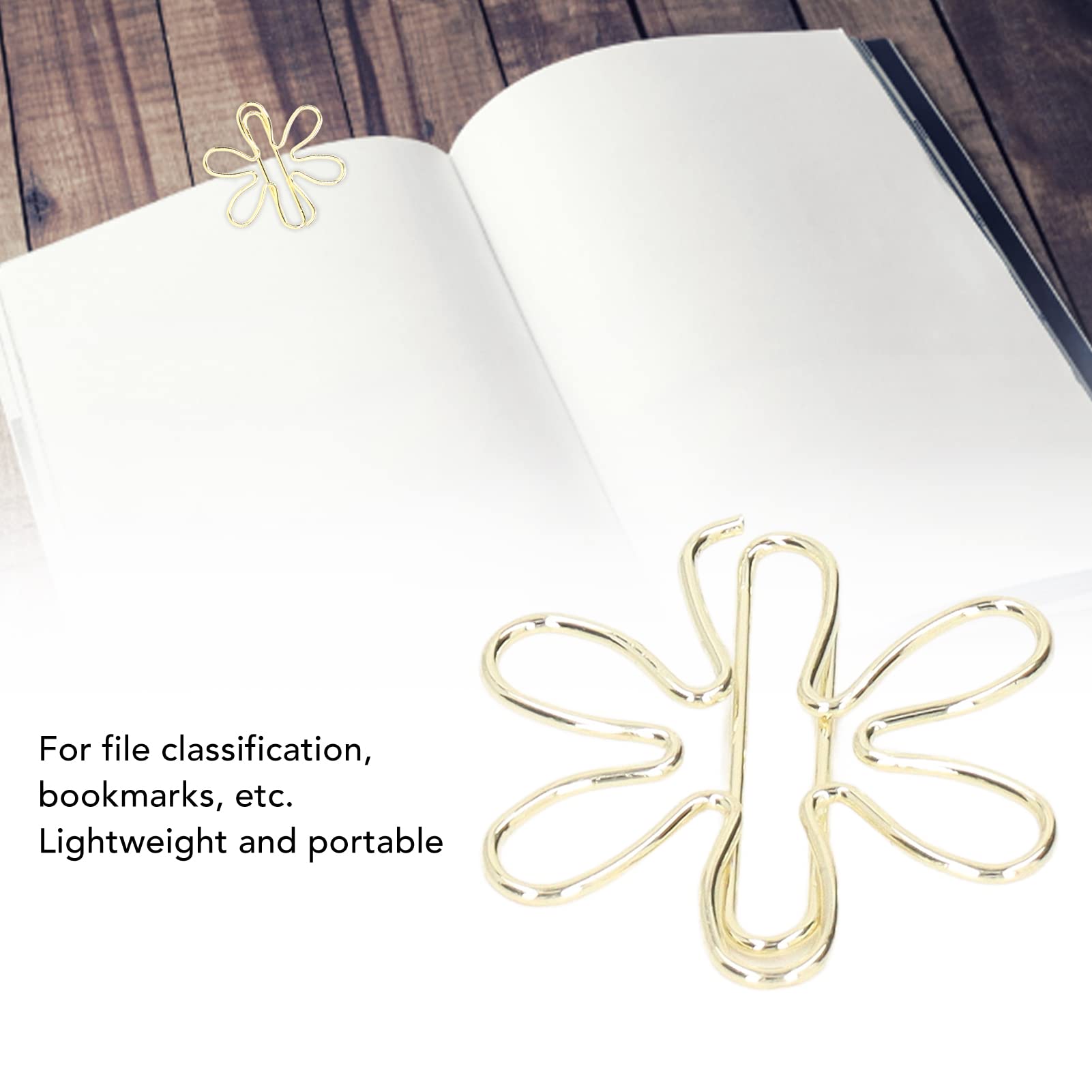 100 szt. Śliczne Złote Mini Papierowe Śliczne Złote Mini Spinacze do Papieru, Kwiatki, Dekoracyjne Spinacze do Papieru Kwiaty Klipsy, Kształty Kwiatów i Grotów Strzałek Spinacze