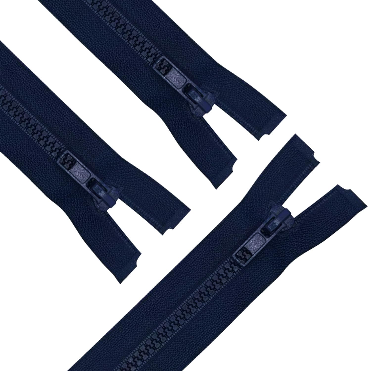 ANPURZII 3PCS #5 8 Inch Deep Navy Blue Separating Jacket Zippers for Sewing Coats, Molded Plastic Bulk Zippers(DeepNavyBlue 8" 3PCS)