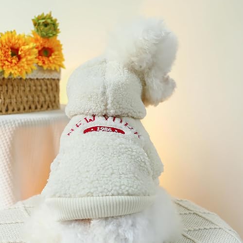 Miniatura 3 de Abrigo de sherpa para perro, chaqueta cálida de invierno para mascotas, abrigo con capucha para cachorros y gatos, cómodo y suave forro polar con