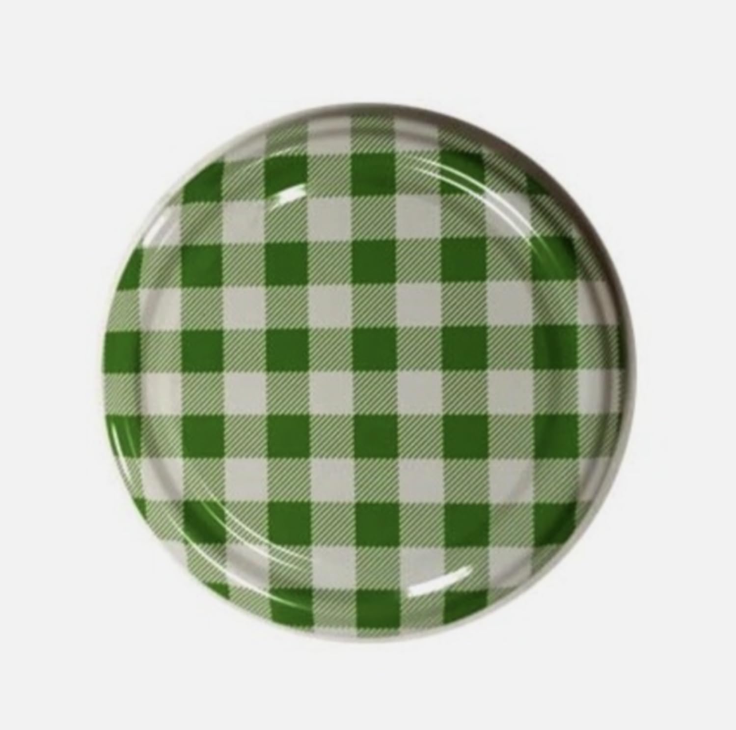 10 X JAM JAR CAP LIDS TWIST OFF - 66mm. IDEAL FOR ANY TYPE OF PRESERVES,HONEY,JAM,MARMALADE,CHYTNEYS,THE LIDS ARE ACID PROOF. (Pattern Green) MAKE SURE THEY ARE CORRECT SIZE BEFORE PURCHASE!!! โ image 1
