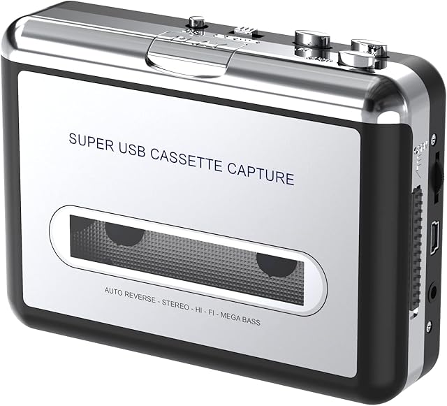 DIGITNOW! Cassette Player  Portable Walkman Tape to MP3 CD Converter  Captures Audio Music Stereo Player via USB, Compatible with Laptop and Personal Computers, with 3.5MM Jack Earphone