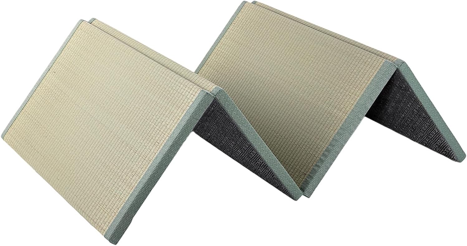 Japanese Tatami Mat Natural Igusa Rush Grass Foldable Igusa Mattress Japanese Futon Floor Sleeping Area Rug Meditation Yoga Zen 100 x 200 x 3.5 cm