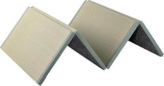 Japanische Tatami Matte, Natürliches Igusa Binsengras, Faltbare Igusa-Matratze, Japanische Futon Boden schlafen Area Teppich Meditation Yoga Zen, 100×200×3.5cm
