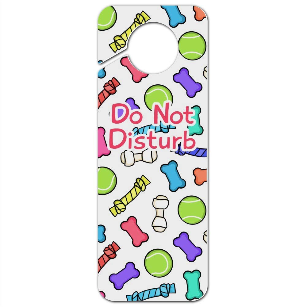 GRAPHICS & MORE Doggie Chew Toys Bone Rope Tennis Ball Pattern Plastic Door Knob Hanger Sign