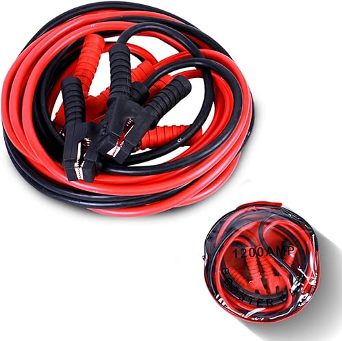 Miniatura 8 de ZESUPER Cables de arranque de alta resistencia para automóvil, 1200 amperios, calibre 2, 20 pies, línea de arranque de emergencia para automóvil,